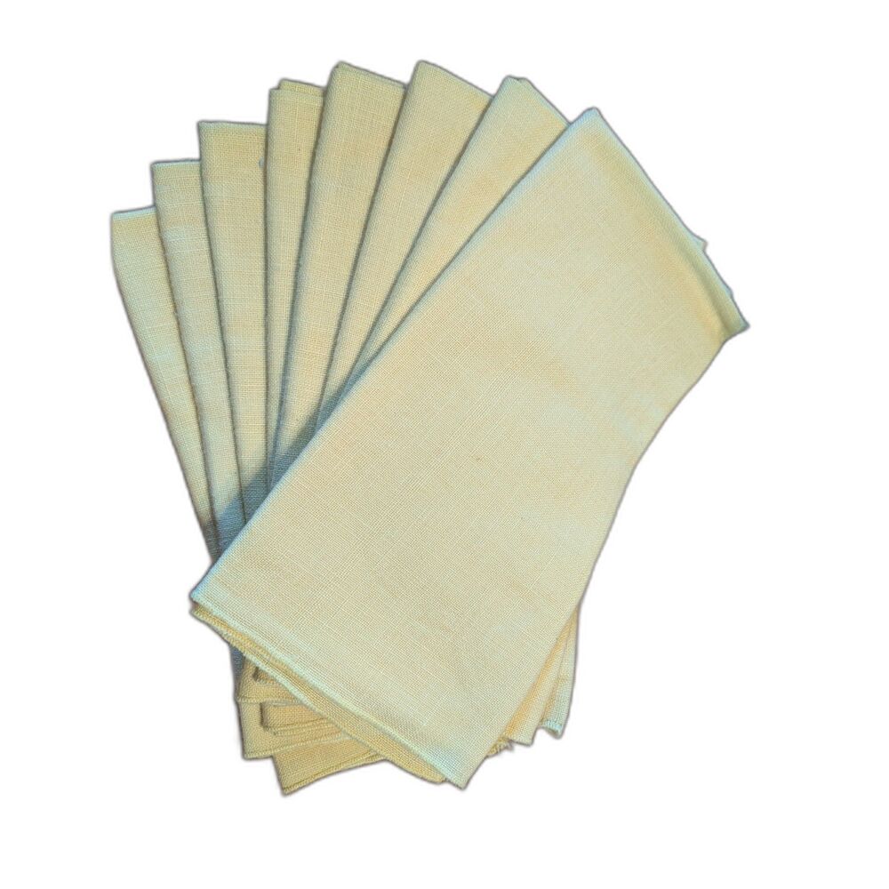 Butter Yellow Cotton Cloth Napkins 18" Square - Set of 8